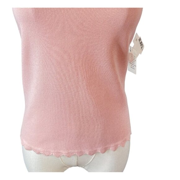 2/$30 NWT Bar III Size Small Pink Sleeveless Scallop Trim Top Polyester/Viscose - Picture 8 of 16